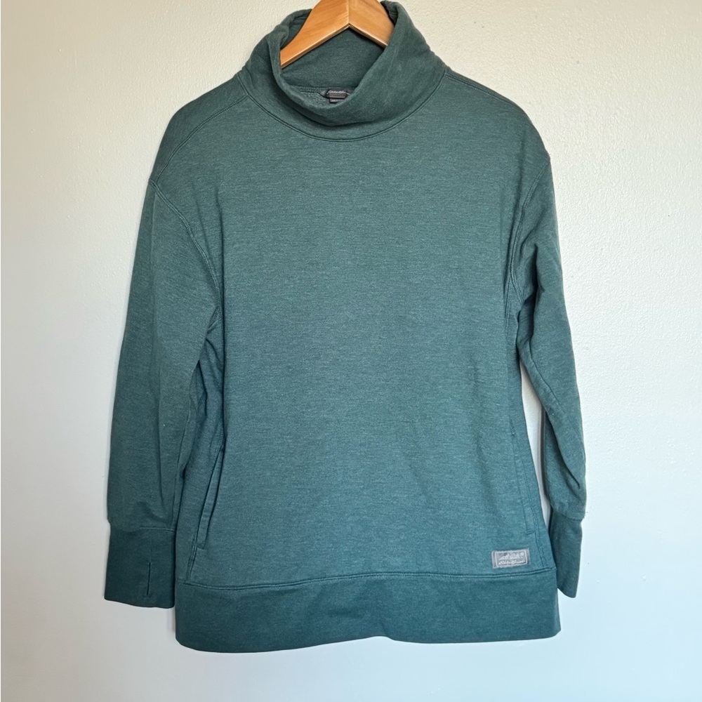 Eddie Bauer Funnel Neck Pullover Sweatshirt – Women’s Small – Green